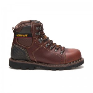 Men's CatFootweat Alaska 2.0 Steel Toe Work Boots Brown | 4120-RHVZW