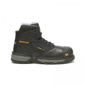 Men's CatFootweat Excavator Superlite Cool Carbon Composite Toe Work Boots Black | 6724-WGIBZ