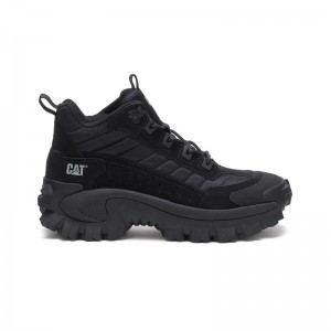 Men's CatFootweat Intruder Mid Casual Shoes Black | 9385-DBAIR