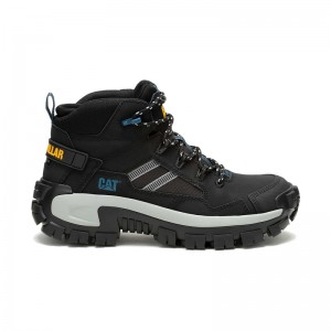 Men's CatFootweat Invader Mid Vent Composite Toe Work Boots Black | 0159-NSWPK