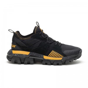 Men's CatFootweat Raider Sport Sneaker Casual Shoes Black / Yellow | 0891-JULQM