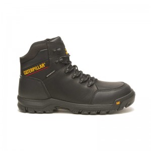 Men's CatFootweat Resorption Waterproof Composite Toe Work Boots Black | 7348-XBAOV