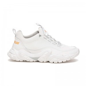 Men's CatFootweat Vapor Storm Sneaker - Unisex Styles Casual Shoes White | 5073-KYEBW