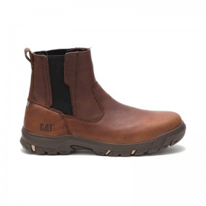 Women's CatFootweat Abbey Steel Toe Boots Brown | 9078-VJQZW