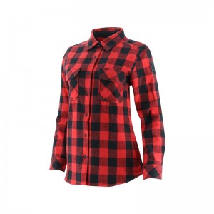 Women's CatFootweat Buffalo Check Heavyweight Shirt Workwear Red | 4962-FSYKT