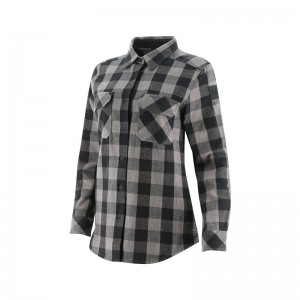 Women's CatFootweat Buffalo Check Heavyweight Shirt Workwear Black | 0295-ZLRKQ