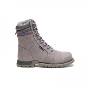 Women's CatFootweat Echo Waterproof Steel Toe Boots Grey | 1856-KYSVJ