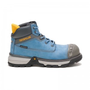 Women's CatFootweat Excavator Superlite Toe Boots Blue | 8201-PSWDM