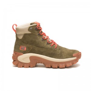 Women's CatFootweat Intruder Ply - Boots Dark Olive | 7025-DMAVB