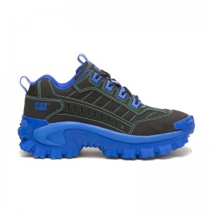 Women's CatFootweat Intruder Supercharged Shoes Black / Blue | 4257-SGMHJ