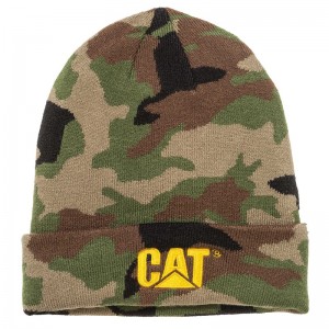 Women's CatFootweat Trademark Cuff Beanie Workwear Camo | 0561-KZXAL