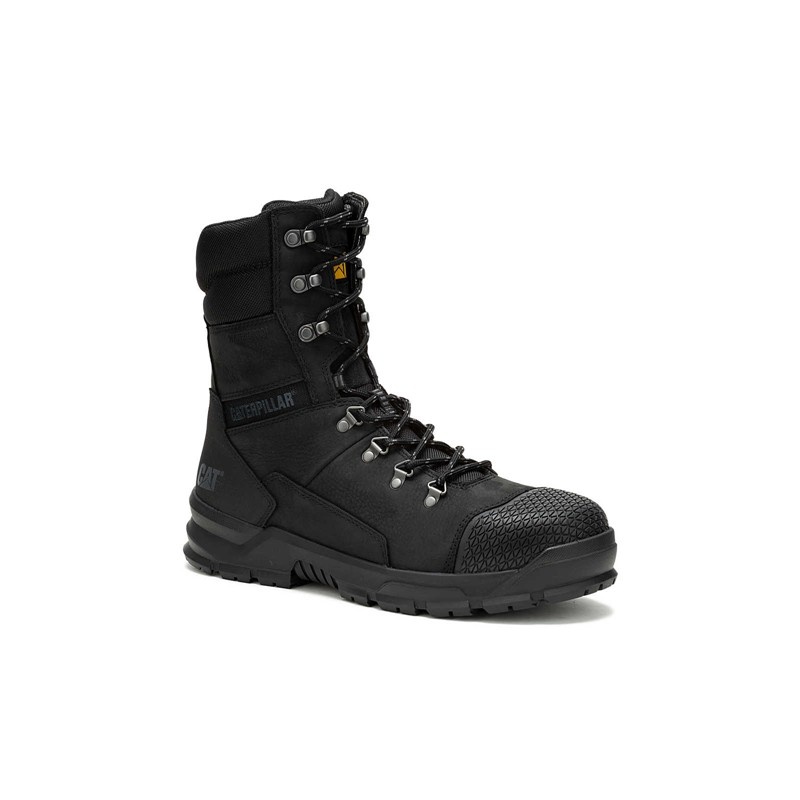 Men's CatFootweat Accomplice X Waterproof Steel Toe Work Boots Black | 4610-DJXIH