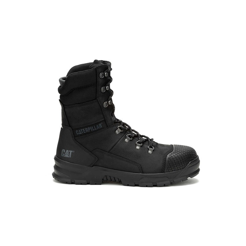 Men\'s CatFootweat Accomplice X Waterproof Steel Toe Work Boots Black | 4610-DJXIH