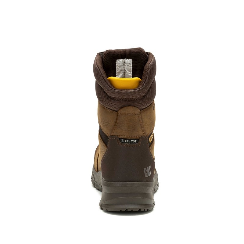 Men's CatFootweat Accomplice X Waterproof Steel Toe Work Boots Brown | 6187-MTNIO