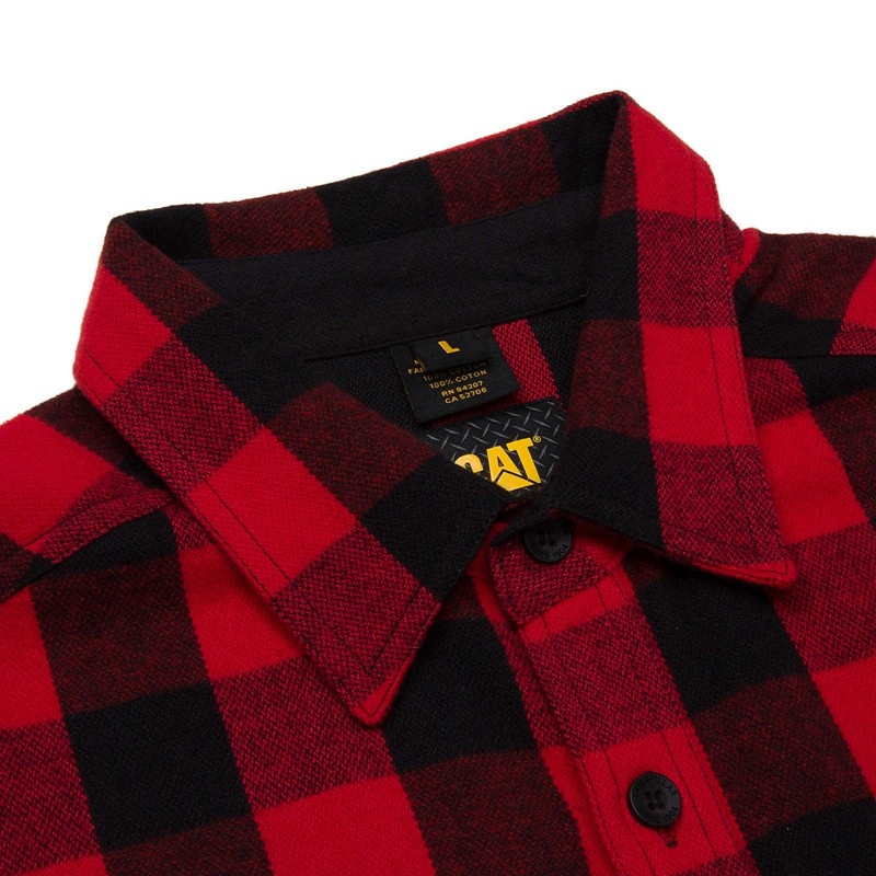 Men's CatFootweat Buffalo Check Clothing Red | 9682-VTUCS