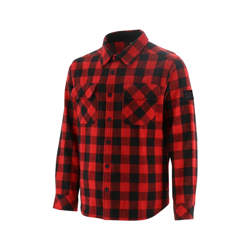 Men\'s CatFootweat Buffalo Check Clothing Red | 9682-VTUCS