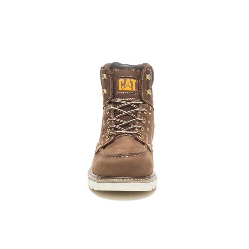 Men's CatFootweat Calibrate Steel Toe Work Boots Khaki | 9281-XVYSA