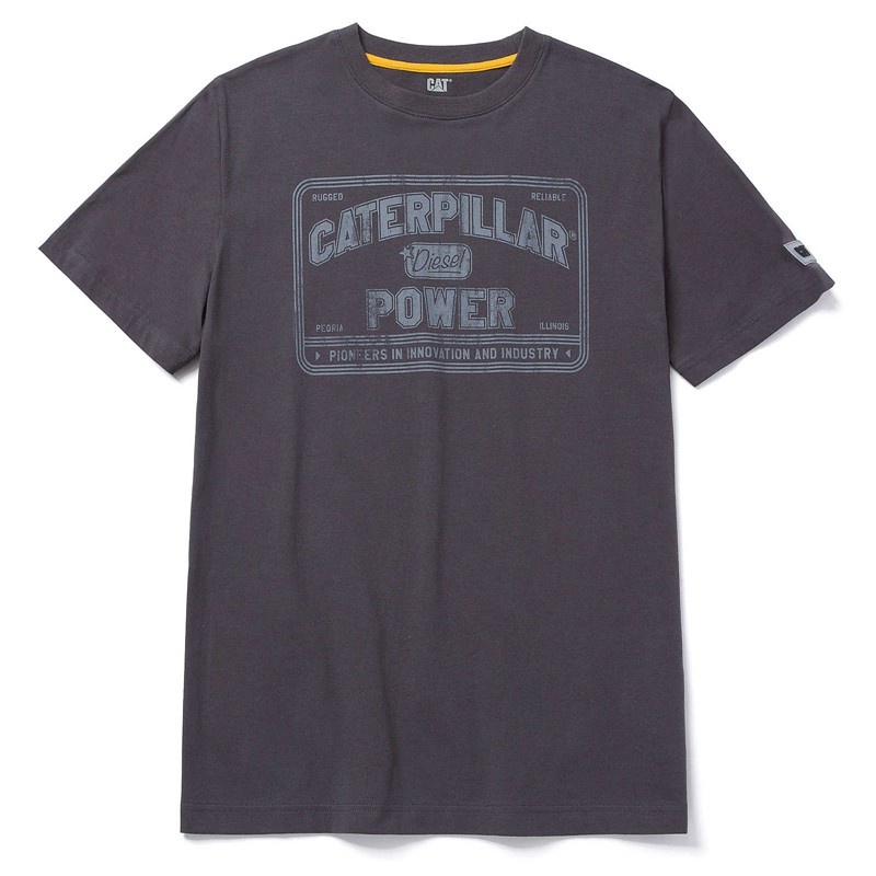 Men\'s CatFootweat Caterpillar Power Tee Clothing Purple | 4058-CKOJP