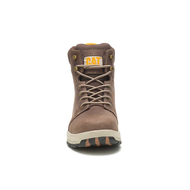 Men's CatFootweat Eco Impact Carbon Composite Toe Work Boots Dark Brown | 8756-MVCFB