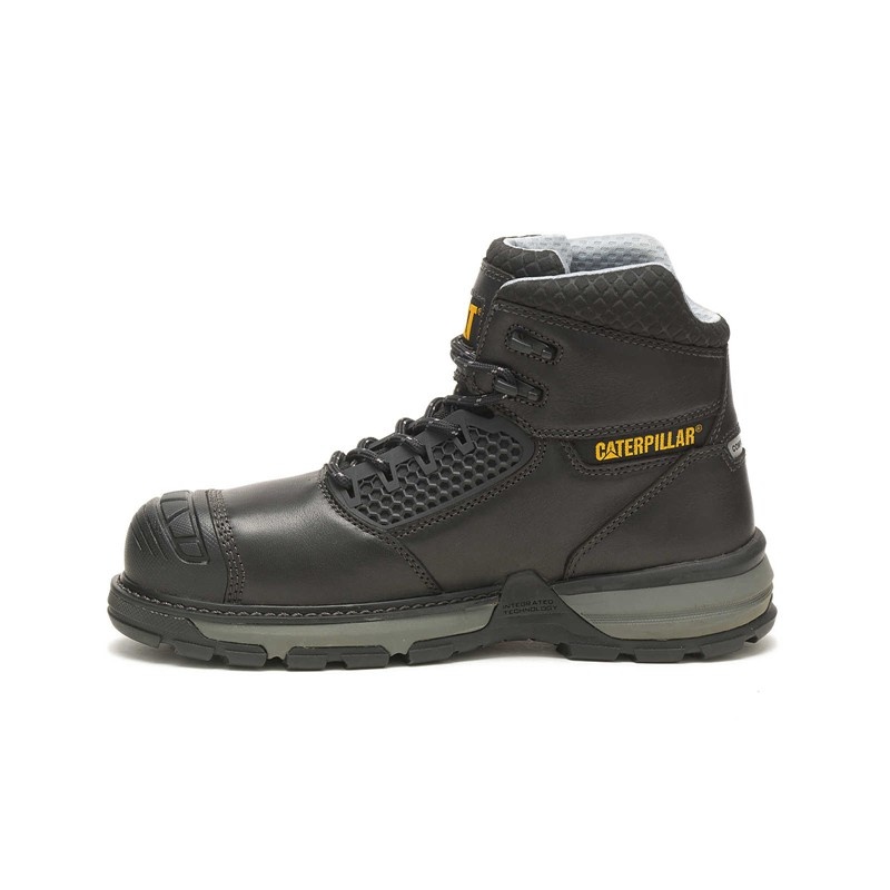 Men's CatFootweat Excavator Superlite Cool Carbon Composite Toe Work Boots Black | 6724-WGIBZ