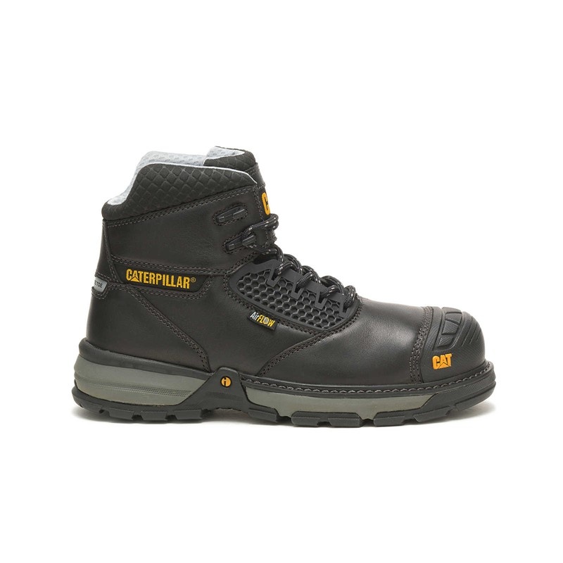 Men\'s CatFootweat Excavator Superlite Cool Carbon Composite Toe Work Boots Black | 6724-WGIBZ