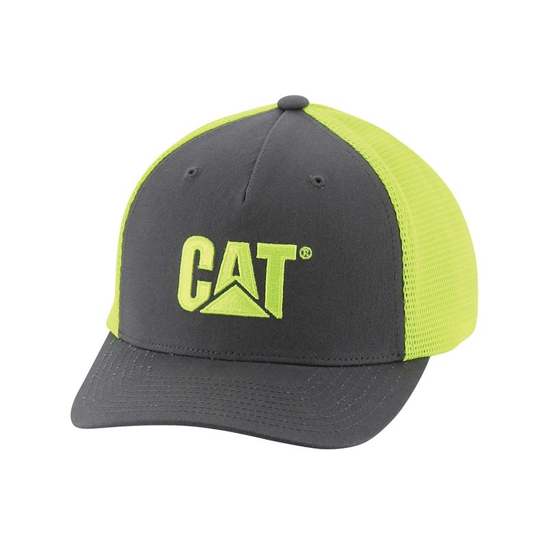 Men\'s CatFootweat Hi-Vis Mesh Cap Clothing Yellow | 5726-ZBTXK