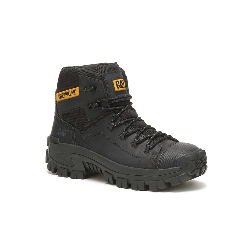 Men's CatFootweat Hiking Style Work Boots Black | 3218-RWKFP