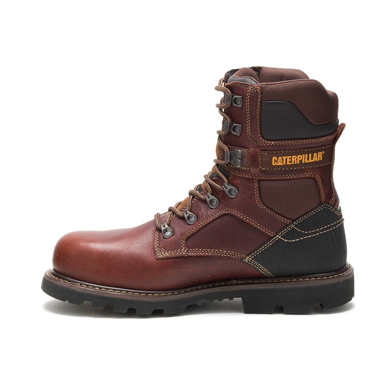 Men's CatFootweat Indiana 2.0 Steel Toe Work Boots Brown | 8561-PLDGU