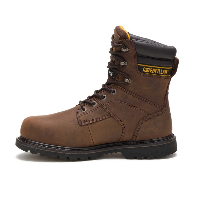 Men's CatFootweat Salvowaterproof Steel Toe Thinsulate Work Boots Dark Brown | 5412-DKGER