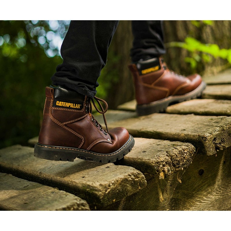 Men's CatFootweat Second Shift Work Boots Black | 2581-BNXIJ