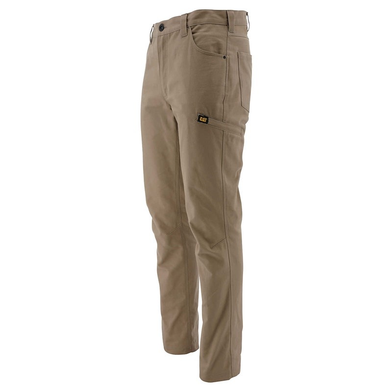 Men\'s CatFootweat Stretch Canvas Utility Pant Clothing Khaki | 8052-VZSGR