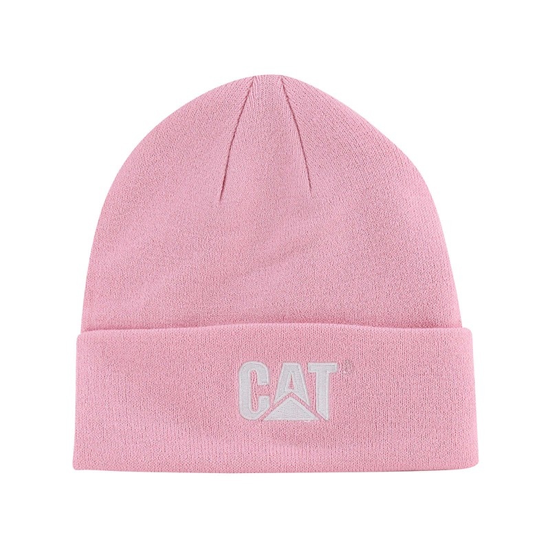 Men\'s CatFootweat Trademark Cuff Beanie Clothing Pink | 0352-RIUYN