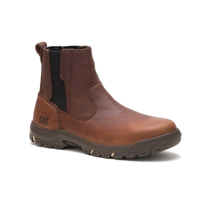 Women's CatFootweat Abbey Steel Toe Boots Brown | 9078-VJQZW