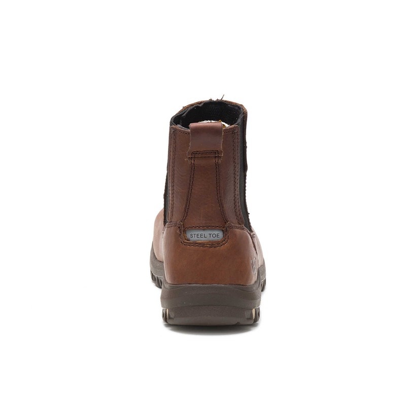 Women's CatFootweat Abbey Steel Toe Boots Brown | 9078-VJQZW