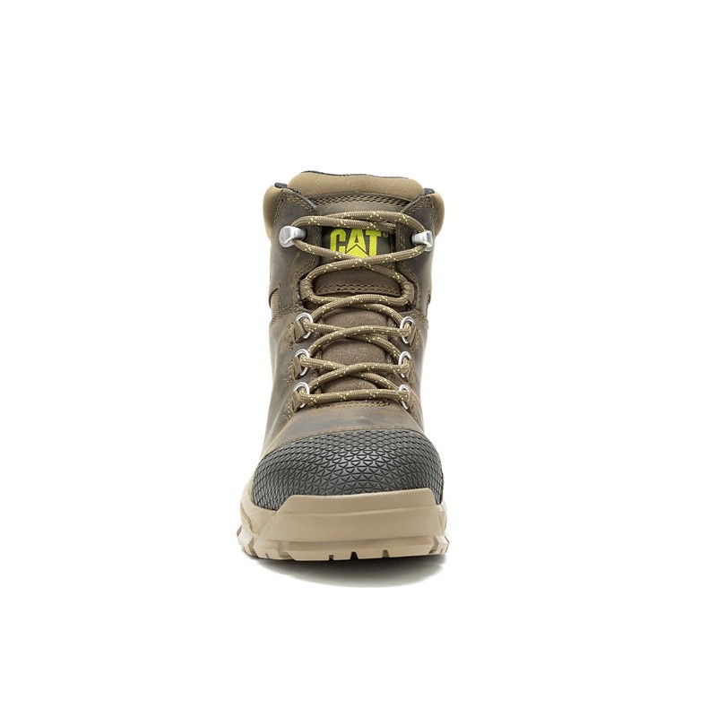 Women's CatFootweat Accomplice X Waterproof Steel Toe Boots Green | 7128-TWRMG