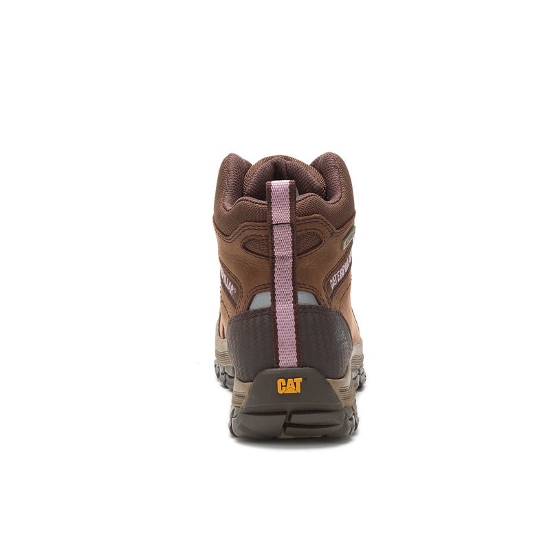 Women's CatFootweat Ally Waterproof Composite Toe Boots Brown | 5867-MUBNZ