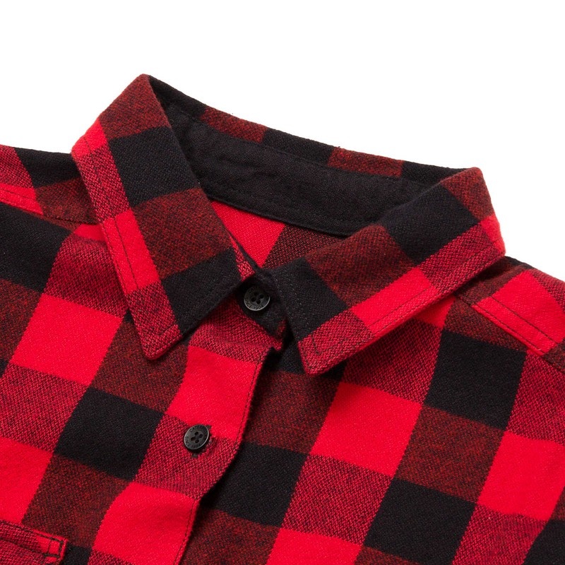 Women's CatFootweat Buffalo Check Heavyweight Shirt Workwear Red | 4962-FSYKT