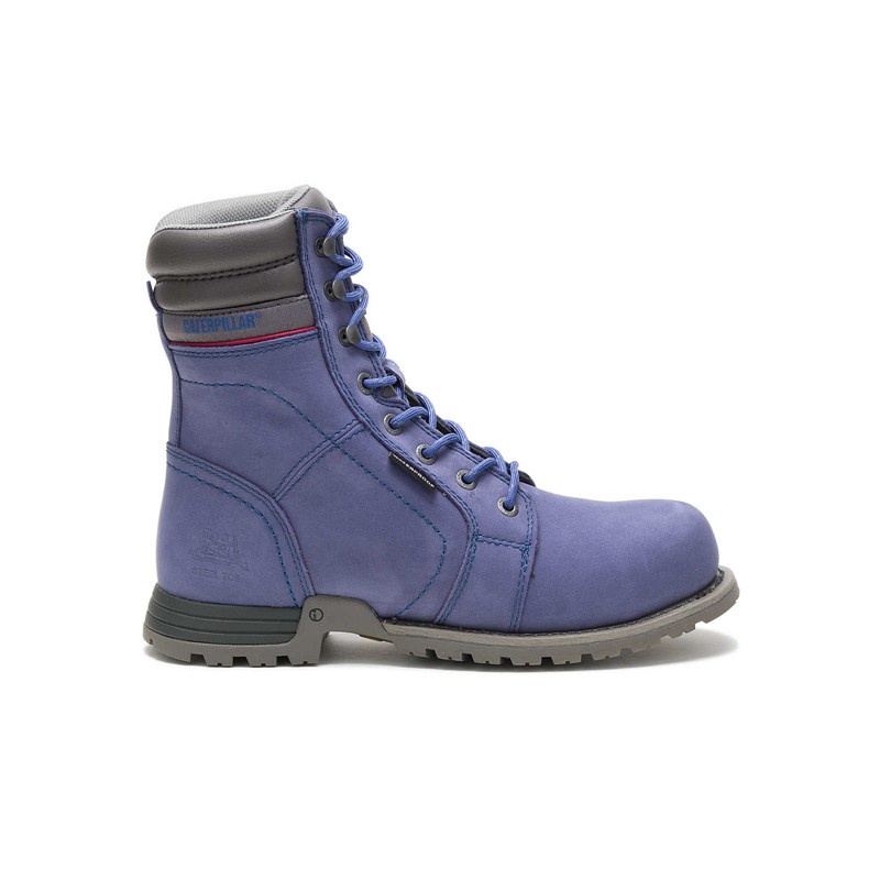 Women\'s CatFootweat Echo Waterproof Steel Toe Boots Purple | 3947-QMSXC