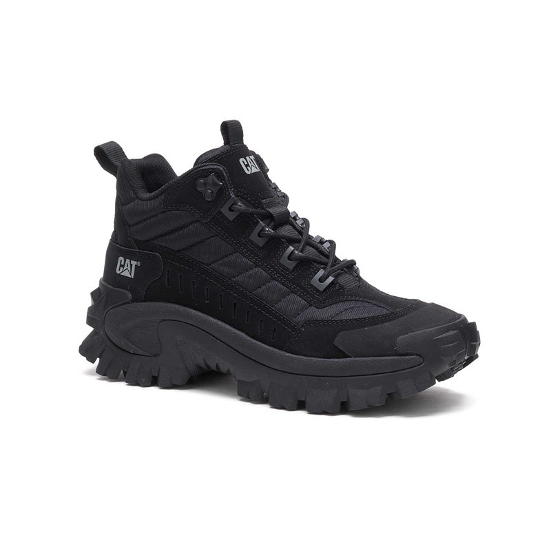 Women's CatFootweat Intruder Mid Shoes Black | 3496-DVGYZ