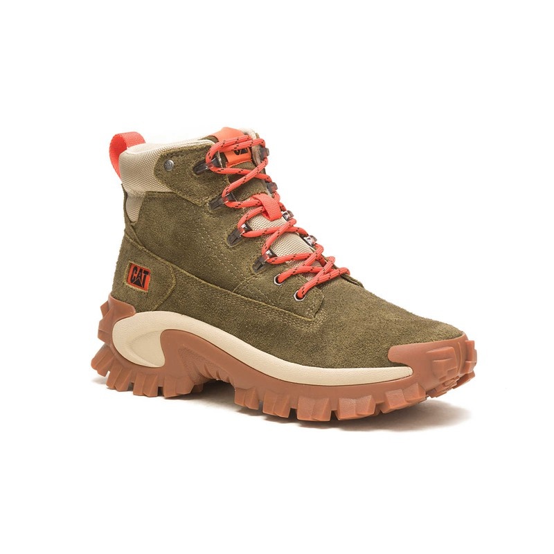 Women's CatFootweat Intruder Ply - Boots Dark Olive | 7025-DMAVB