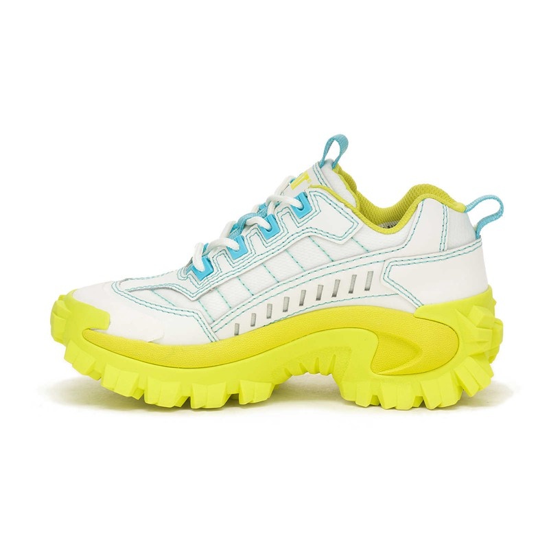 Women's CatFootweat Intruder Supercharged Shoes White / Light Green Yellow | 7314-EXMBN