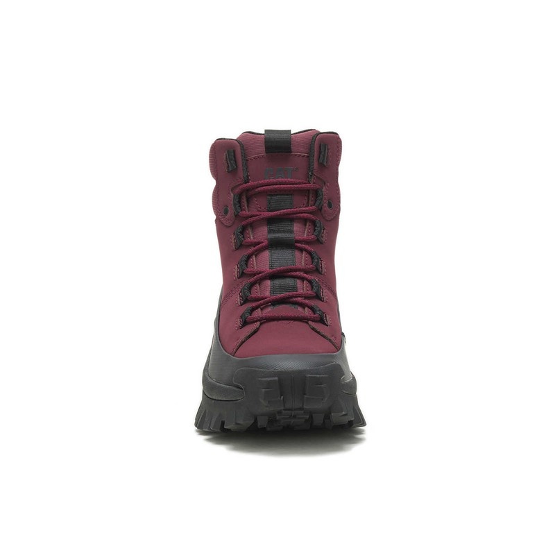 Women's CatFootweat Trespass Waterproof Galosh - Trespass Boots Black / Burgundy | 9728-CMZBP